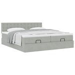 VidaXL Cadre de lit ottoman et matelas gris clair 160x200cm velours