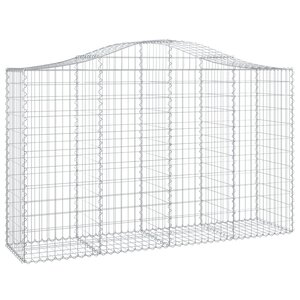 vidaXL Panier de gabions arqué 200x50x120/140 cm Fer galvanisé