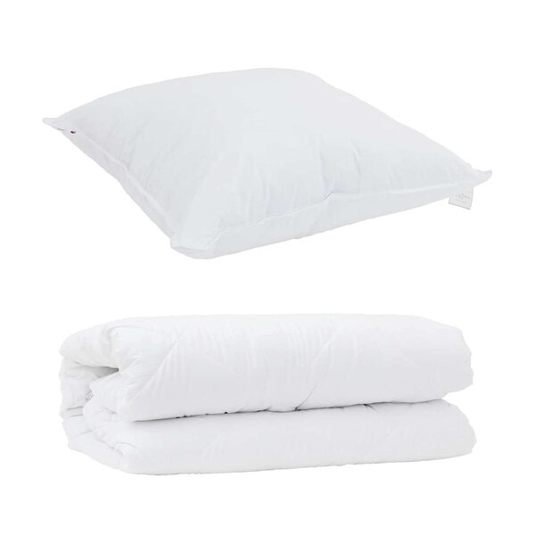 vidaXL Duvet avec Oreiller 2 Pièces Blanc 140 x 220 cm Microfibre