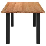 vidaXL Table à manger bord naturel bois massif chêne rectangulaire