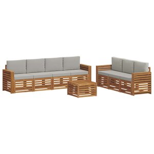 vidaXL Ensembles de canapés avec coussin 8 Pièces Gris Naturel et Clair