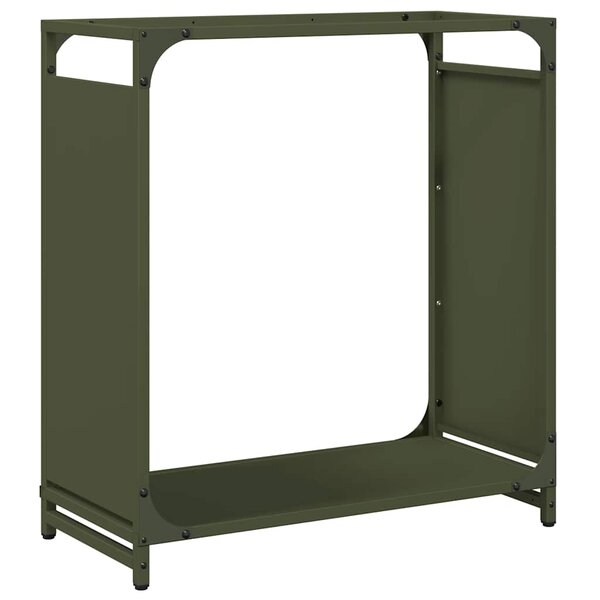 vidaXL Portant de bois chauffage vert olive 60x28x65 cm