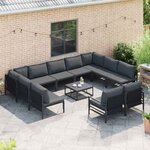vidaXL Ensemble de canapé de jardin Anthracite Acier