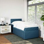 vidaXL Sommier à lattes de lit avec matelas bleu 90x190 cm velours