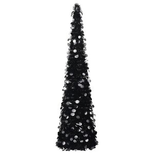 vidaXL Sapin de Noël artificiel escamotable noir 150 cm PET