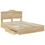 vidaXL Lit de Rangement Chêne Sonoma 140 x 190 cm Bois d'ingénierie