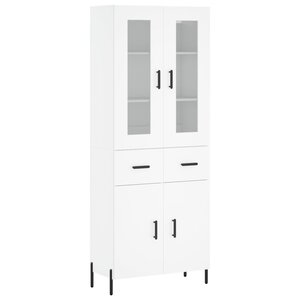 vidaXL Buffet haut Blanc 69 5x34x180 cm Bois d'ingénierie