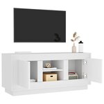 vidaXL Meuble TV blanc 102x35x45 cm bois d'ingénierie