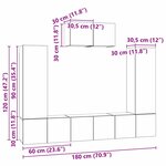 vidaXL Ensemble meuble TV 7 Pièces Bois ancien 180 x 30 x 120 cm