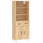 vidaXL Buffet haut Chêne sonoma 69 5x34x180 cm Bois d'ingénierie