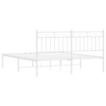 vidaXL Cadre de lit métal sans matelas et tête de lit blanc 160x200 cm