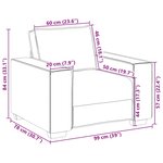 vidaXL Canapé Fauteuil Gris Clair 60 cm Tissu