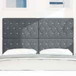 vidaXL Tête de lit LED Argyle Gris foncé 80 cm Velours