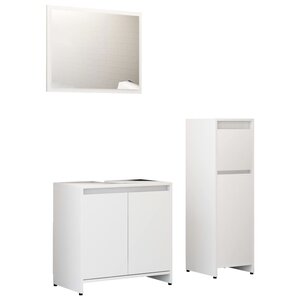vidaXL Ensemble de meubles de bain 3 Pièces Blanc Bois d'ingénierie