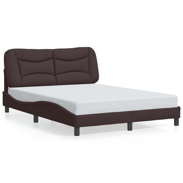 vidaXL Cadre de lit sans matelas Hvar marron foncé 140x200 cm tissu