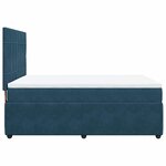 vidaXL Sommier à lattes de lit et matelas Bleu foncé 160x200cm Velours