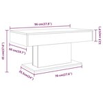 vidaXL Table basse Chêne fumé 96x50x45 cm Bois d'ingénierie