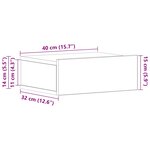 vidaXL Table de chevet flottante Sonoma gris 40x30x15 cm