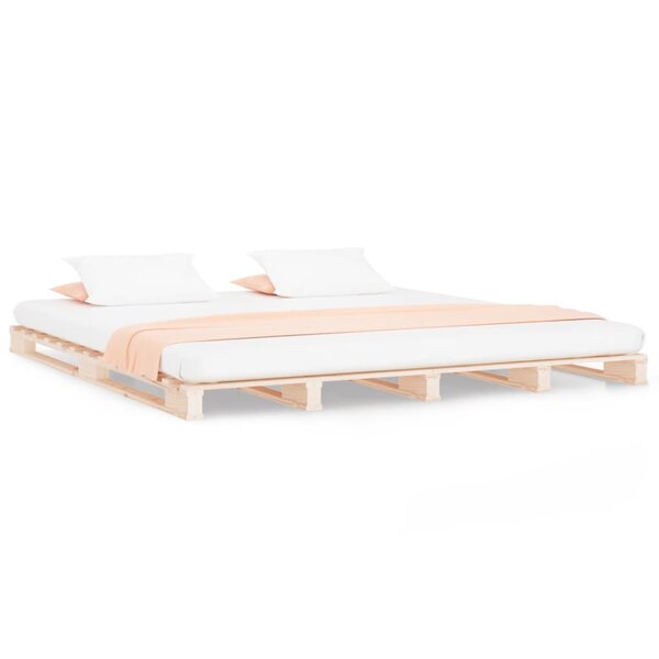vidaXL Lit de palette 135x190 cm Bois de pin massif Double