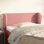 vidaXL Tête de lit avec oreilles Rose 83x23x78/88 cm Velours