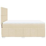 vidaXL Sommier à lattes de lit avec matelas Crème 140x200 cm Tissu