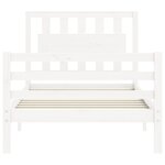 vidaXL Cadre de lit sans matelas blanc bois massif