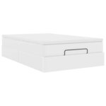 vidaXL Cadre de lit ottoman avec matelas blanc 120x190 cm similicuir