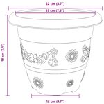 vidaXL Pots de plantes 24 Pièces Noir Ø 26 x 21.5 cm Plastique