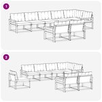 vidaXL Ensemble de canapés d'extérieur 8 pc Naturel et Noir
