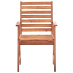 vidaXL Chaises à manger d'extérieur lot de 3 et coussins Acacia massif