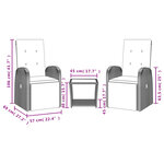 vidaXL Ensemble à manger de jardin 3 Pièces coussins gris résine tressée