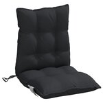 vidaXL Coussins de chaise à dossier bas lot de 4 noir tissu oxford