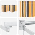 vidaXL Auvent rétractable Jaune Gris et Blanc 3 5 x 2 m