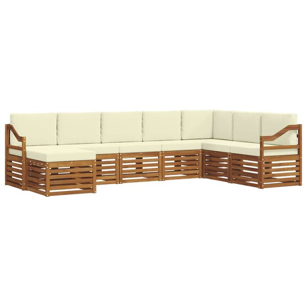 vidaXL Ensemble de canapés d'extérieur 8 pc Naturel et Crème