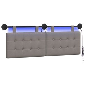 vidaXL Tête de lit suspendue Taupe Tissu