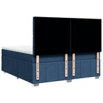 vidaXL Sommier à lattes de lit avec matelas Bleu 200x200 cm Tissu