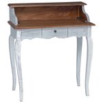 vidaXL Bureau d'écriture avec tiroir Marron et blanc 80 x 40 x 92 cm