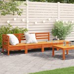 vidaXL Canapé de jardin 4 places cire marron bois de pin massif
