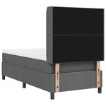 Lit Box Spring vidaXL avec Matelas Gris Foncé 90x190 cm Tissu