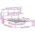 vidaXL Lit bibliothèque sans matelas blanc 120x200 cm bois pin massif