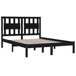 vidaXL Cadre de lit sans matelas noir bois massif 200x200 cm