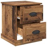 vidaXL Cabinet de chevet avec tiroir Bois ancien 39 x 39 x 47.5 cm