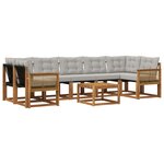 vidaXL Ensemble de canapés d'extérieur 8 pc Naturel et gris clair
