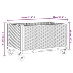 vidaXL Jardinière à roulettes gris clair 80x50x54 cm PP