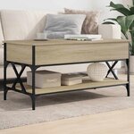 vidaXL Table basse chêne sonoma 100x50x50cm bois d'ingénierie et métal