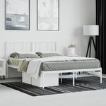 vidaXL Cadre de lit métal sans matelas et tête de lit blanc 140x190 cm