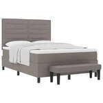 vidaXL Lit à ressorts avec tête de lit Taupe 140 x 200 cm tissu