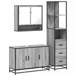 vidaXL Ensemble de meubles de salle de bain 3 Pièces Sonoma gris