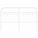 vidaXL Tête de lit métal blanc 150 cm