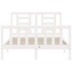 vidaXL Cadre de lit sans matelas blanc bois de pin massif